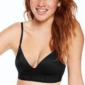 PINK Victoria's Secret Wear Everywhere Wireless Lightly Lined Bra Black 34D